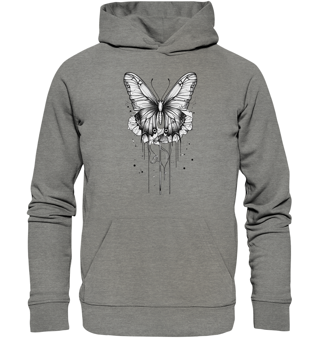 Schmetterlings Träume (nur Vorderseite Druck) - Organic Hoodie