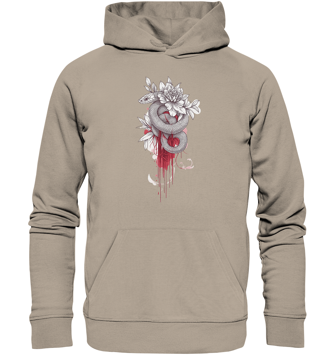 Schlange nur Vorderseiten Druck - Organic Hoodie