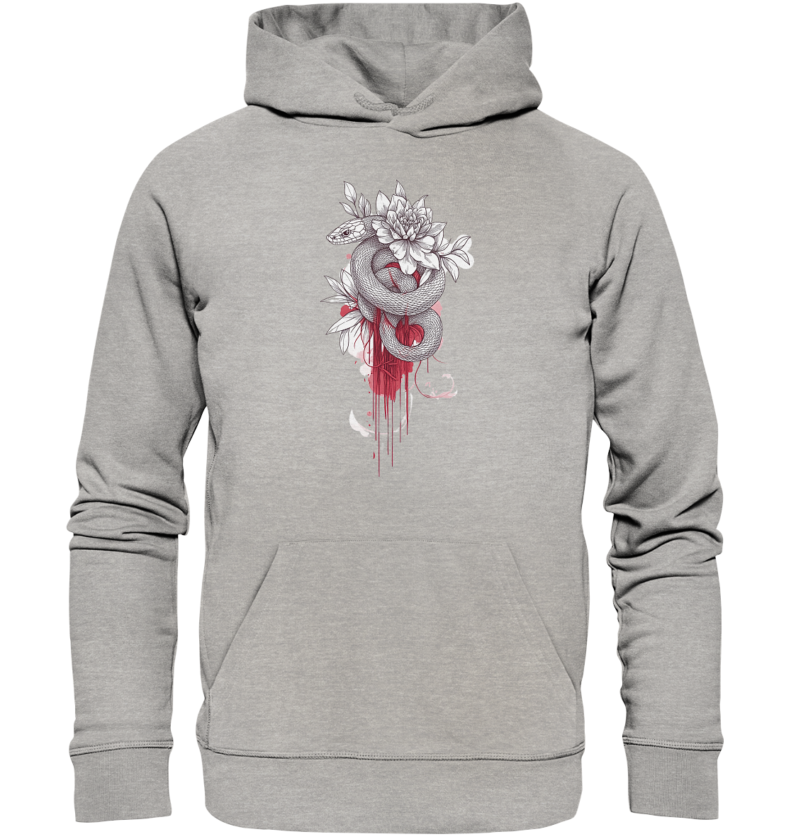 Schlange nur Vorderseiten Druck - Organic Hoodie