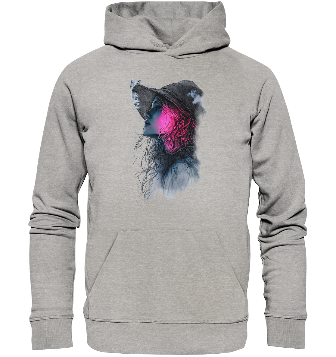 Frau (Vorderseiten Druck) - Organic Hoodie