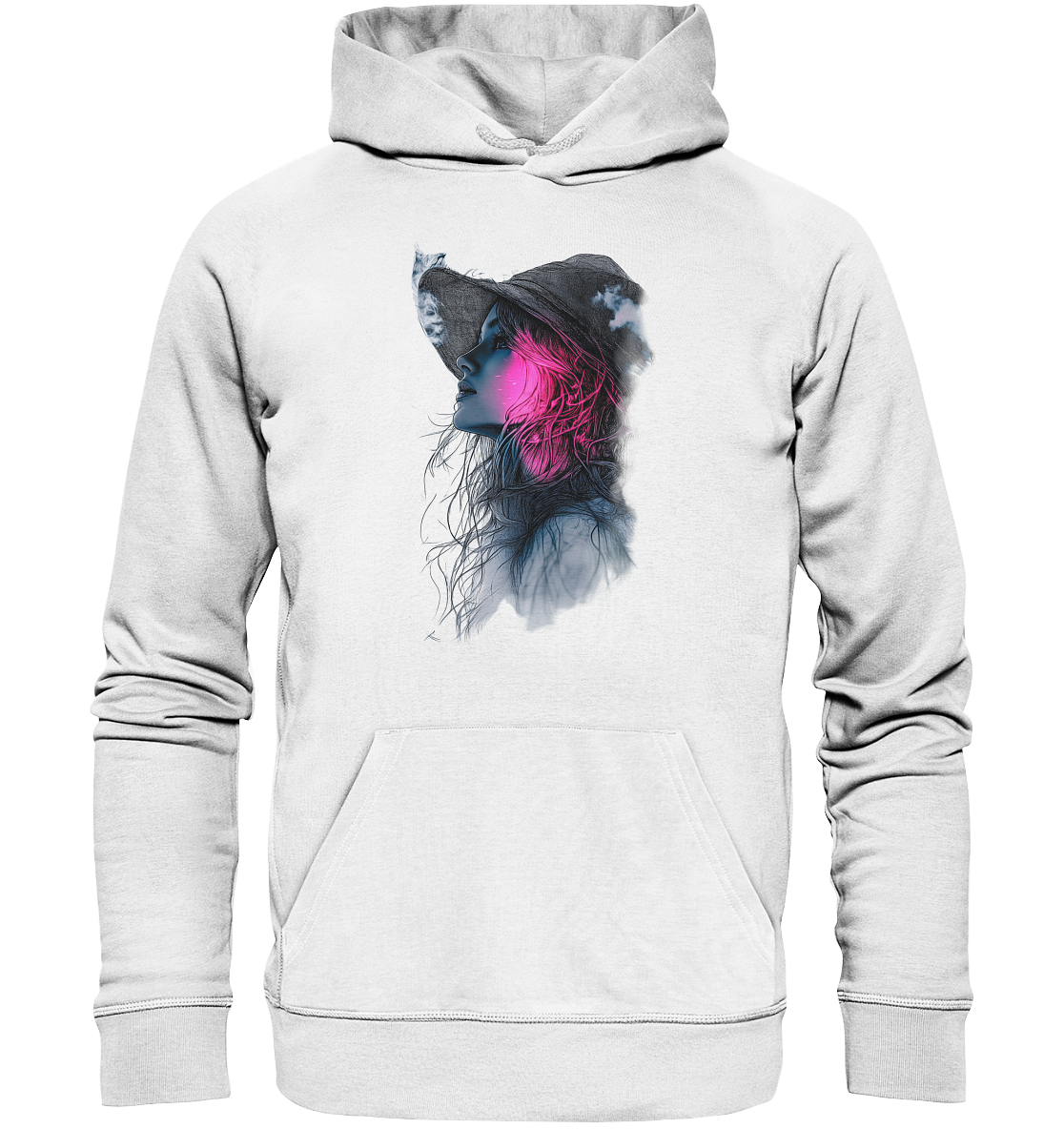 Frau (Vorderseiten Druck) - Organic Hoodie