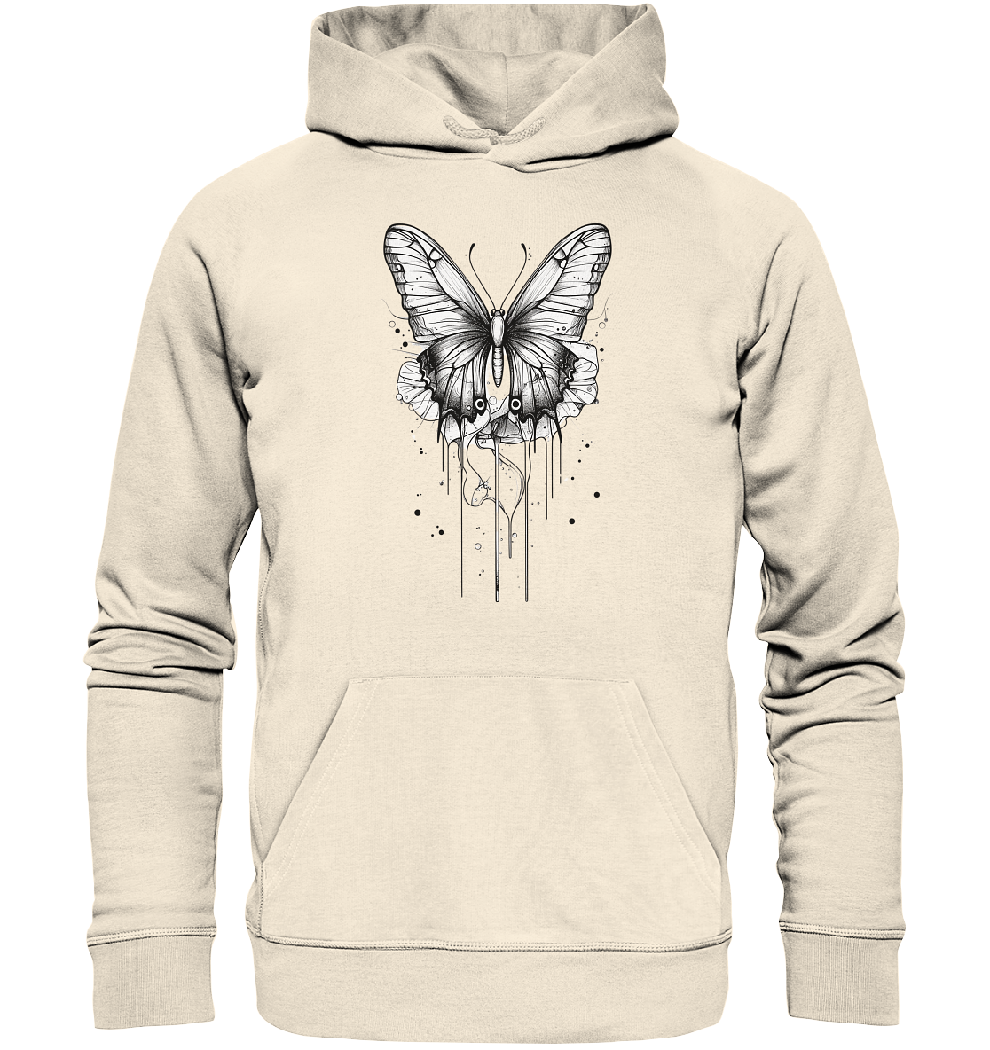 Schmetterlings Träume (nur Vorderseite Druck) - Organic Hoodie