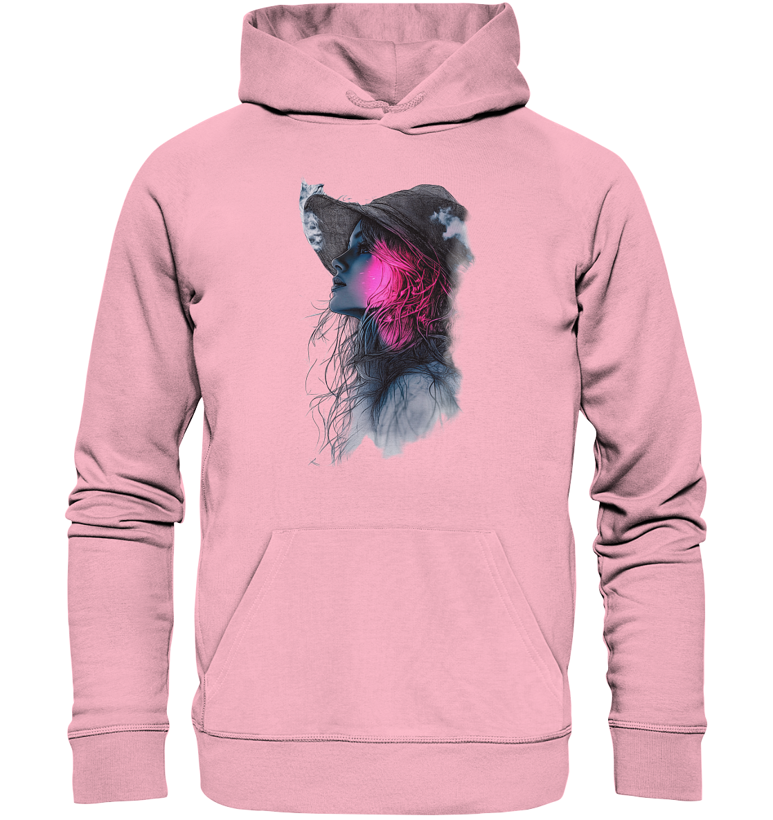 Frau (Vorderseiten Druck) - Organic Hoodie