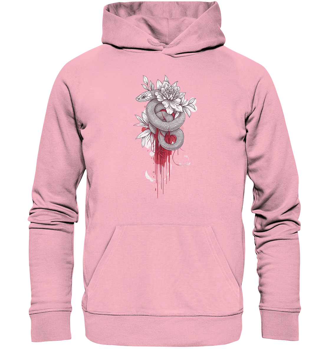 Schlange nur Vorderseiten Druck - Organic Hoodie