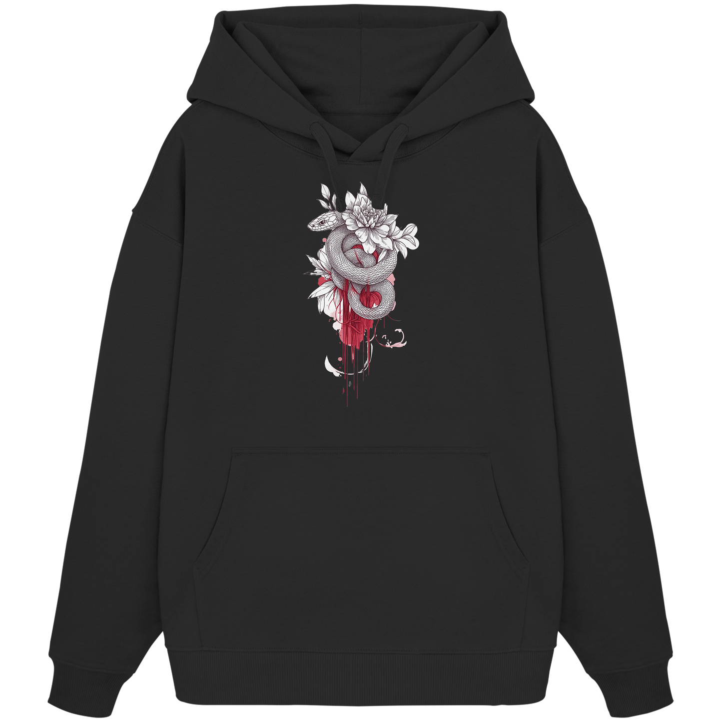 Schlange nur Vorderseiten Druck - Organic Oversize Hoodie