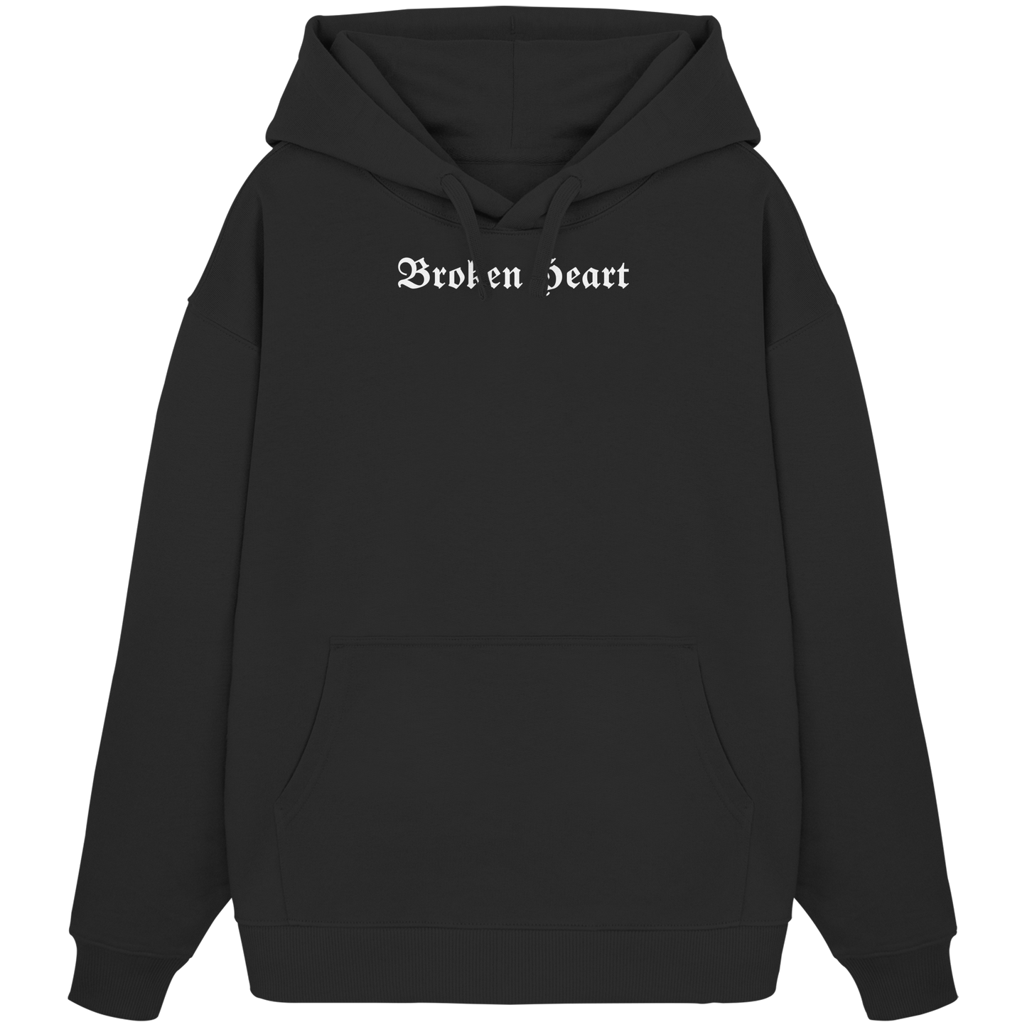 Broken Heart Black - Organic Oversize Hoodie