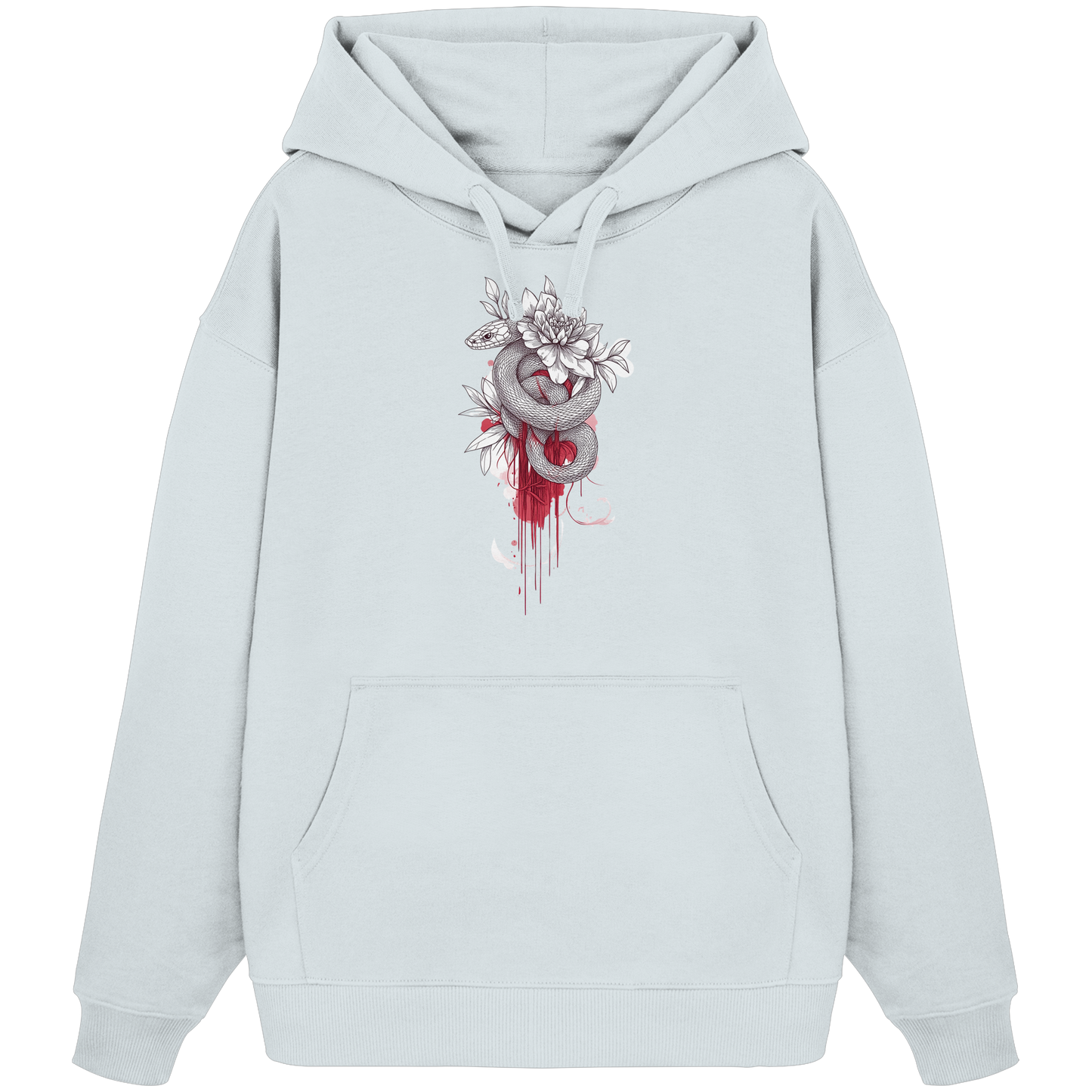 Schlange nur Vorderseiten Druck - Organic Oversize Hoodie