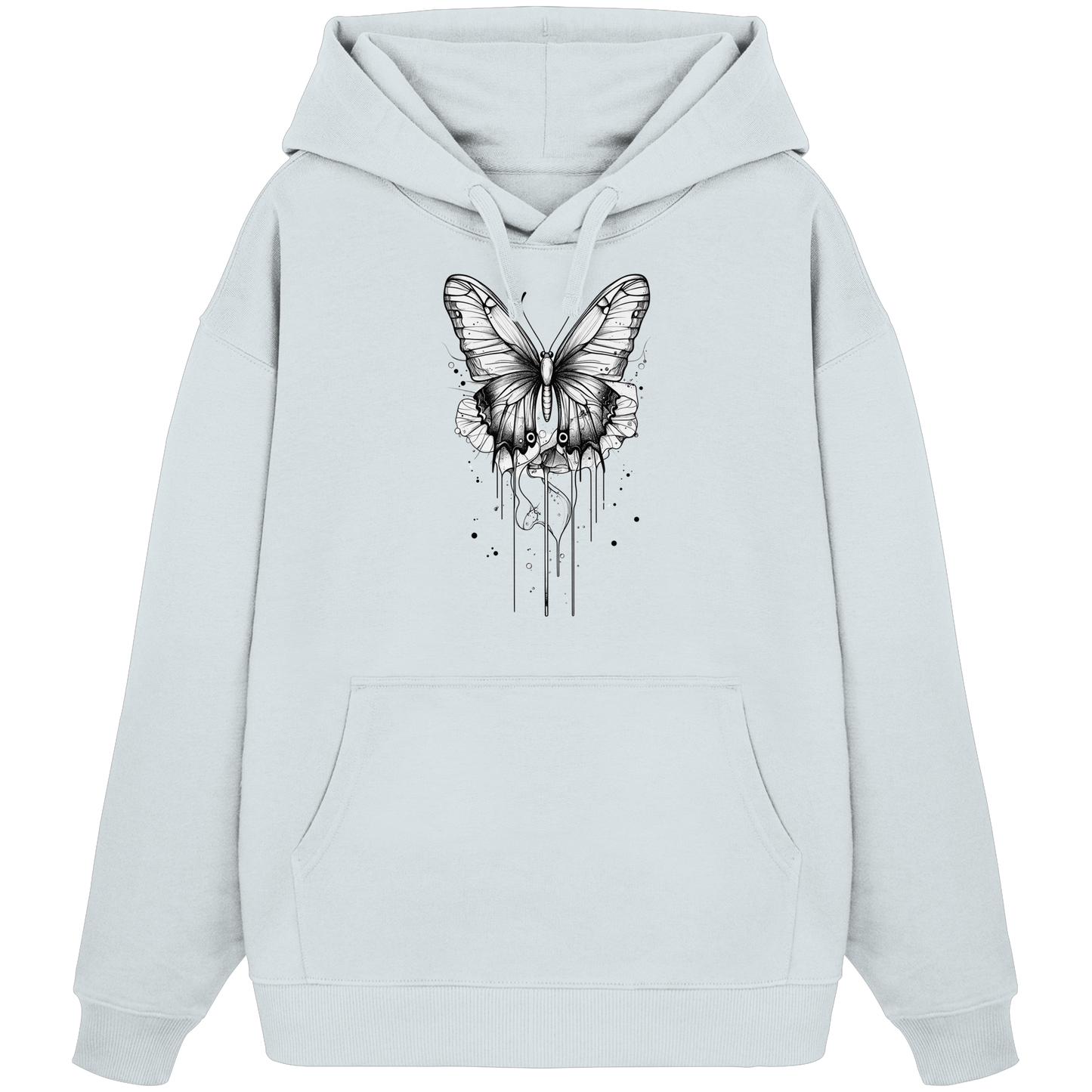 Schmetterlings Träume (nur Vorderseite Druck) - Organic Oversize Hoodie