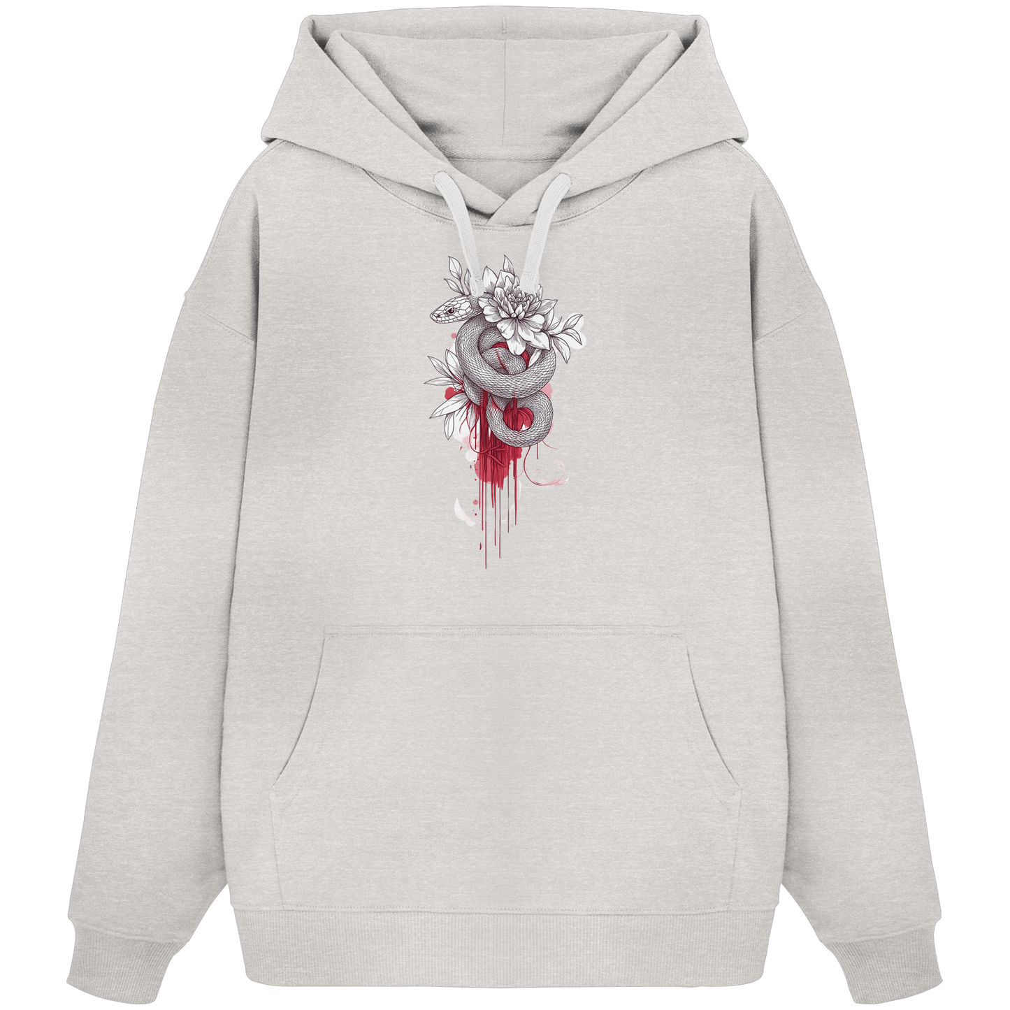 Schlange nur Vorderseiten Druck - Organic Oversize Hoodie
