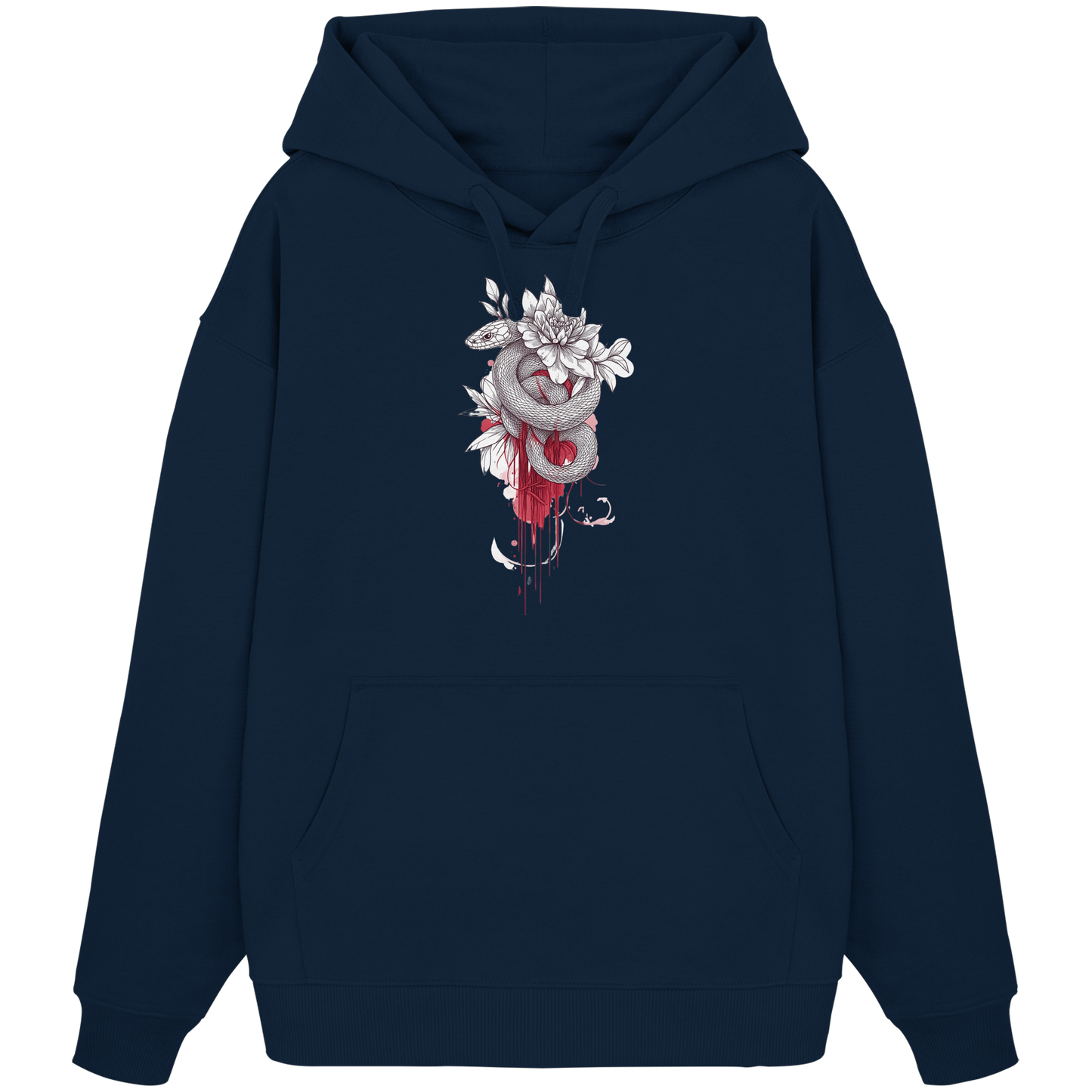 Schlange nur Vorderseiten Druck - Organic Oversize Hoodie