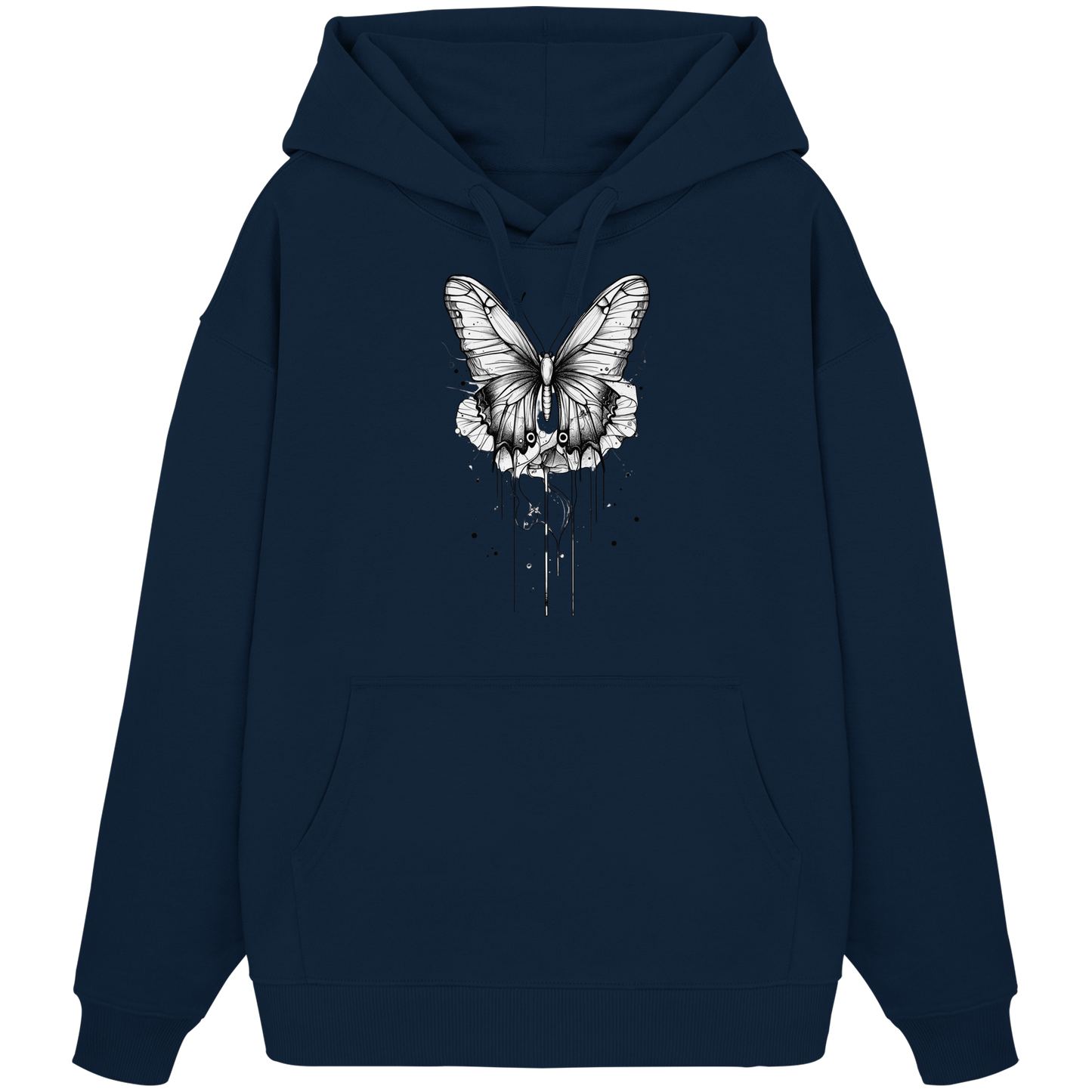 Schmetterlings Träume (nur Vorderseite Druck) - Organic Oversize Hoodie