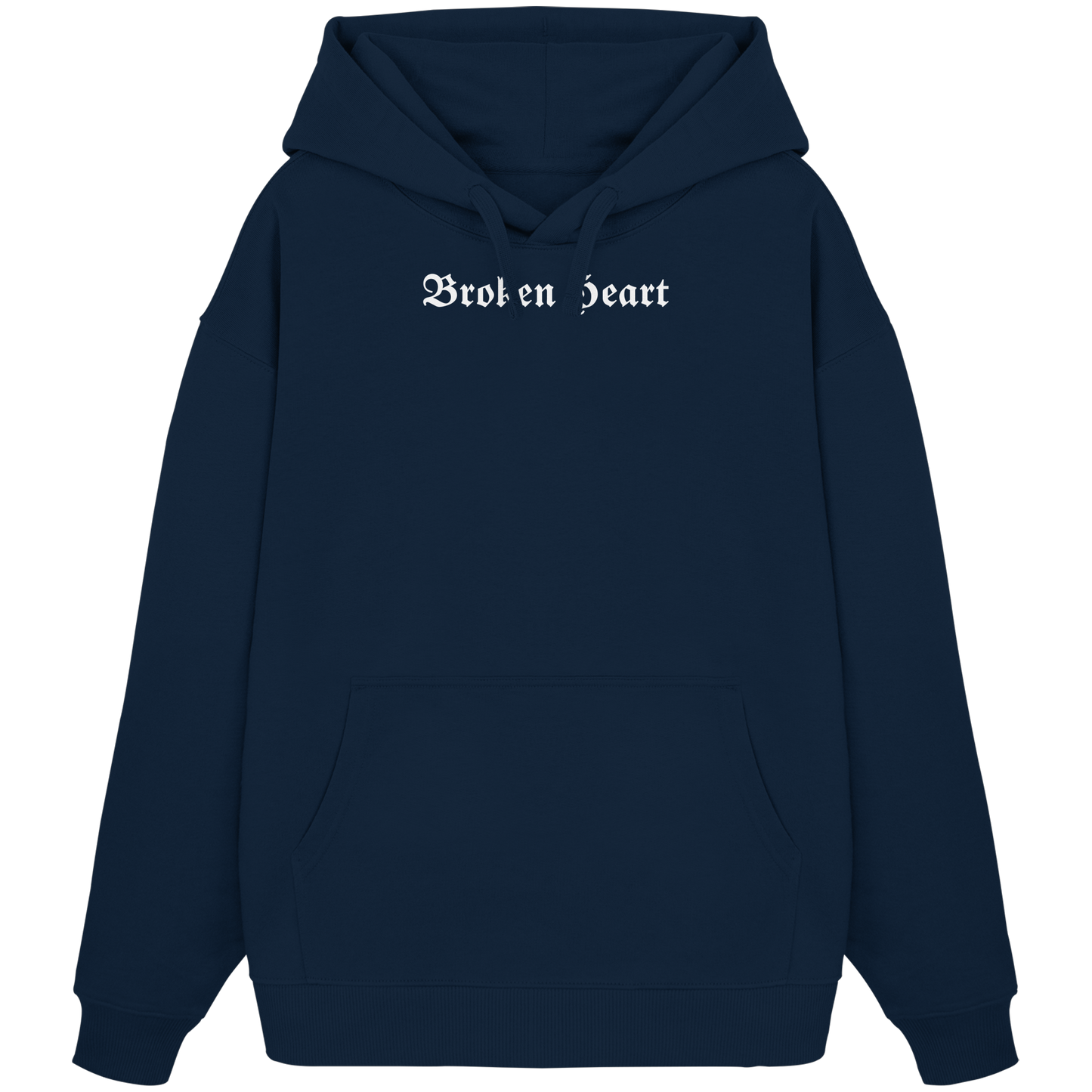 Broken Heart Black - Organic Oversize Hoodie