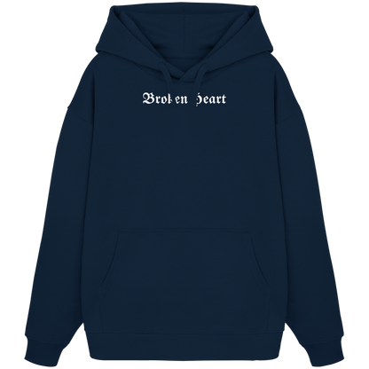 Broken Heart Black - Organic Oversize Hoodie