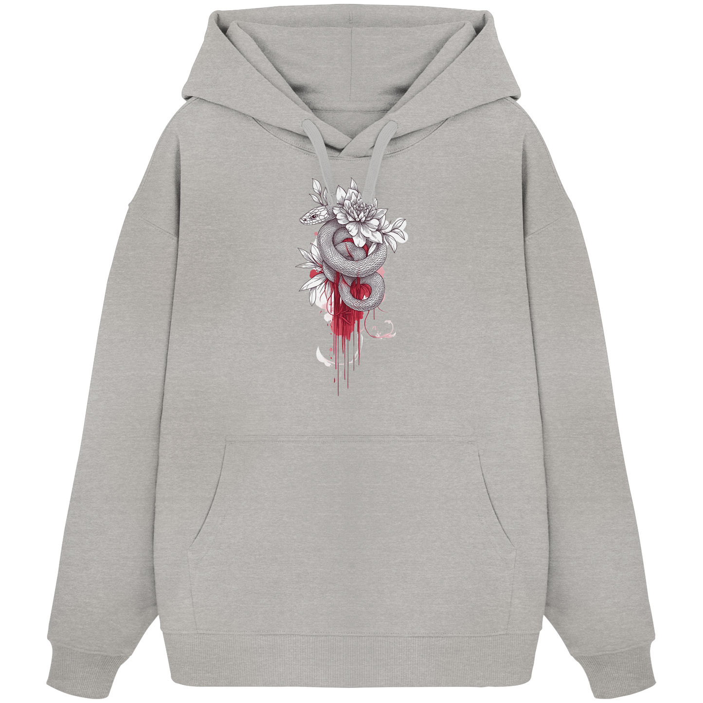 Schlange nur Vorderseiten Druck - Organic Oversize Hoodie