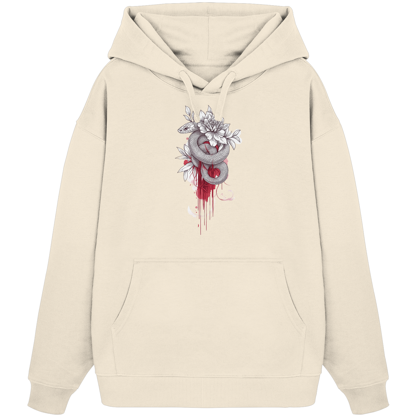 Schlange nur Vorderseiten Druck - Organic Oversize Hoodie