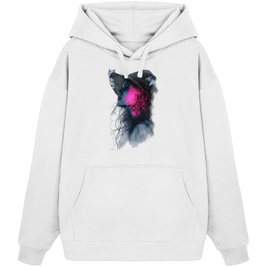 Frau (Vorderseiten Druck) - Organic Oversize Hoodie