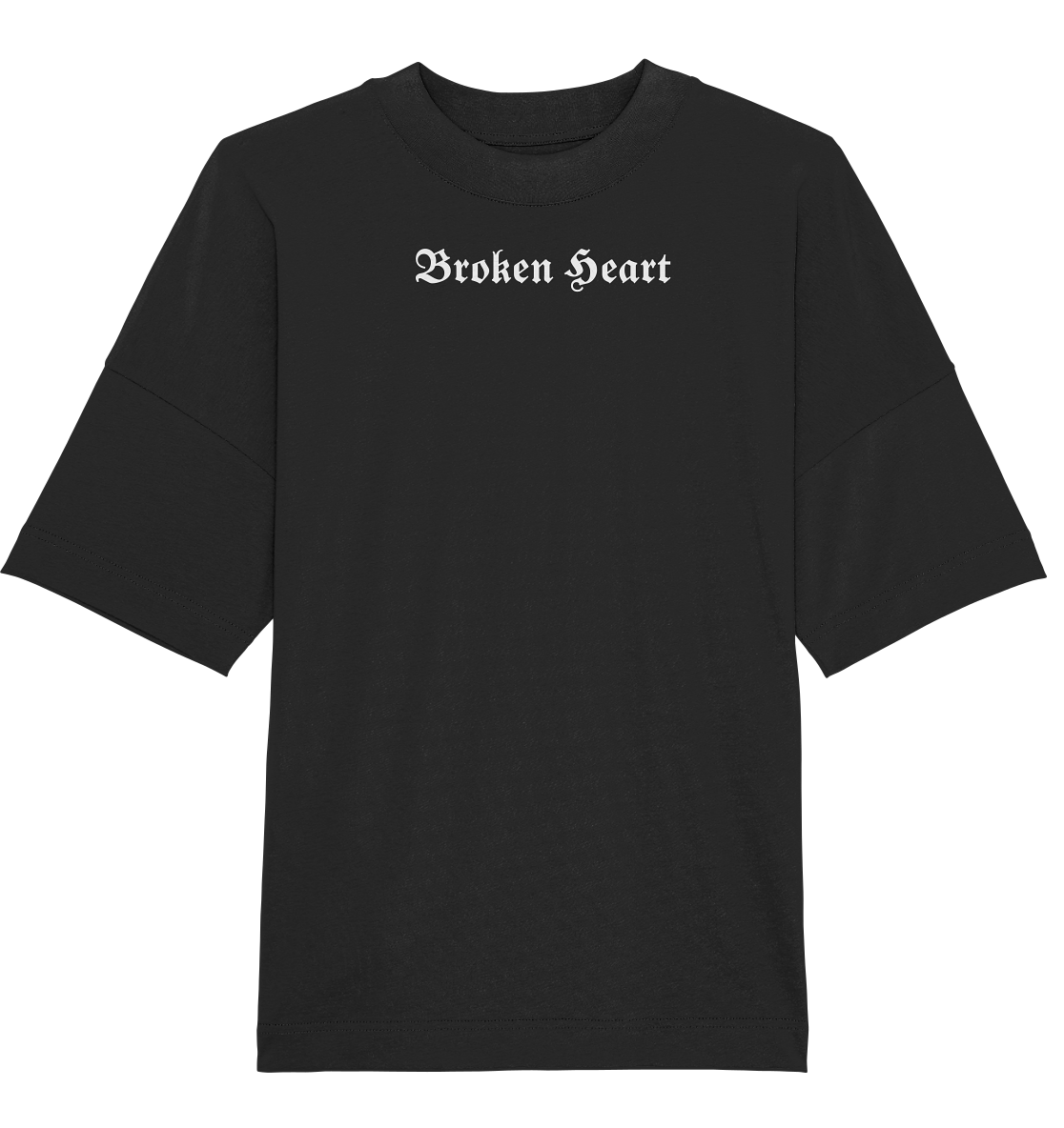 Broken Heart Black - Organic Oversize Shirt