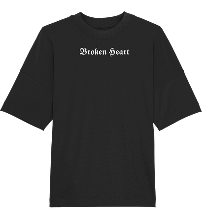 Broken Heart Black - Organic Oversize Shirt