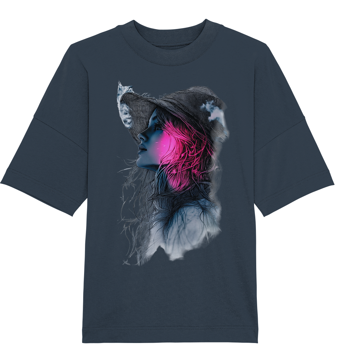Frau (Vorderseiten Druck) - Organic Oversize Shirt