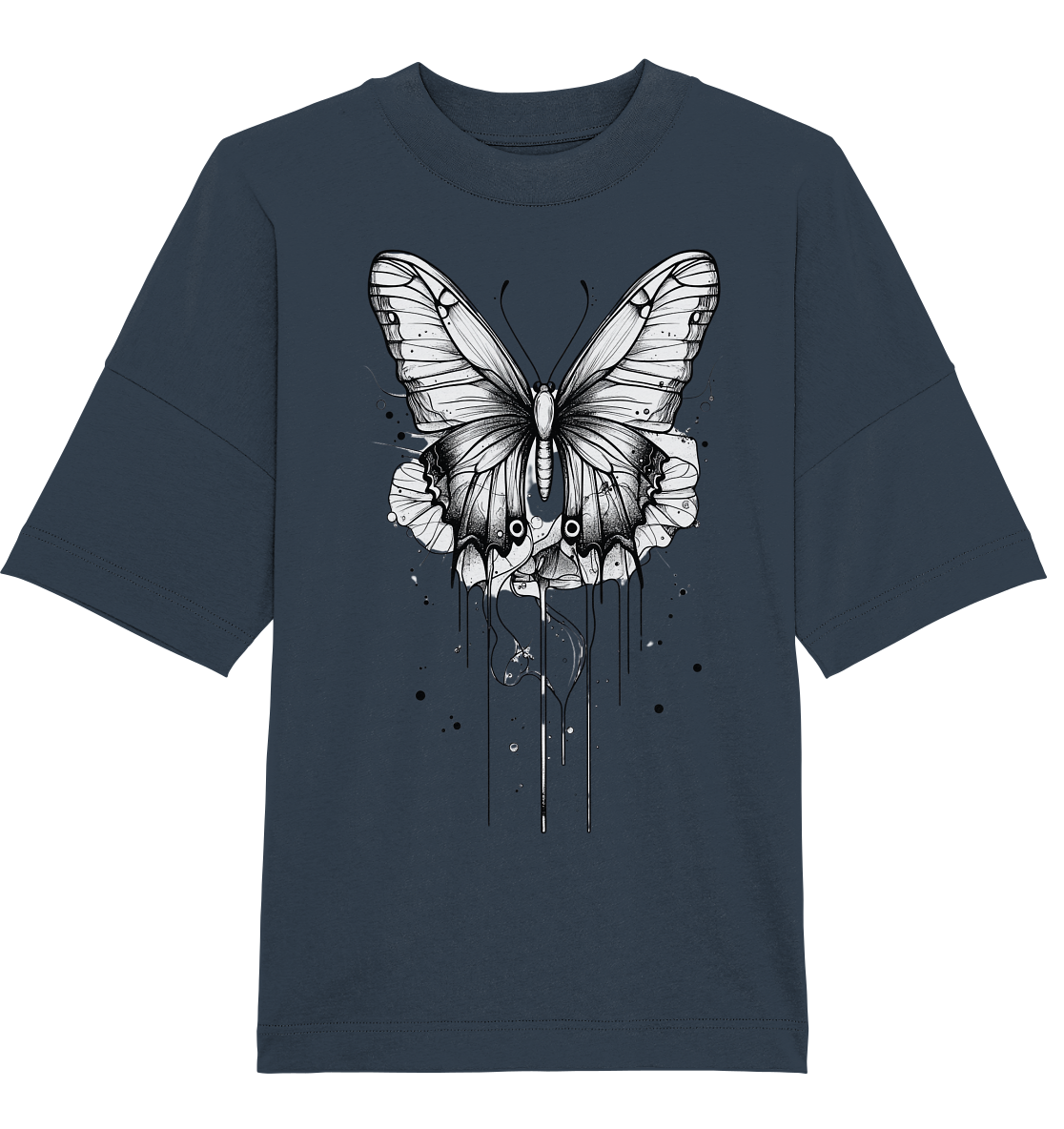 Schmetterlings Träume (nur Vorderseite Druck) - Organic Oversize Shirt