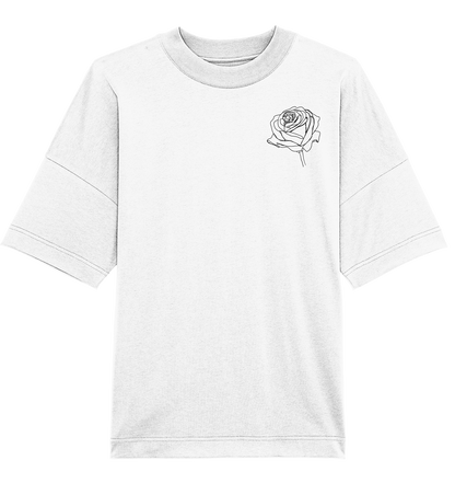 Lockeres T-shirt im Rosen Look vor-rückseite - Organic Oversize Shirt