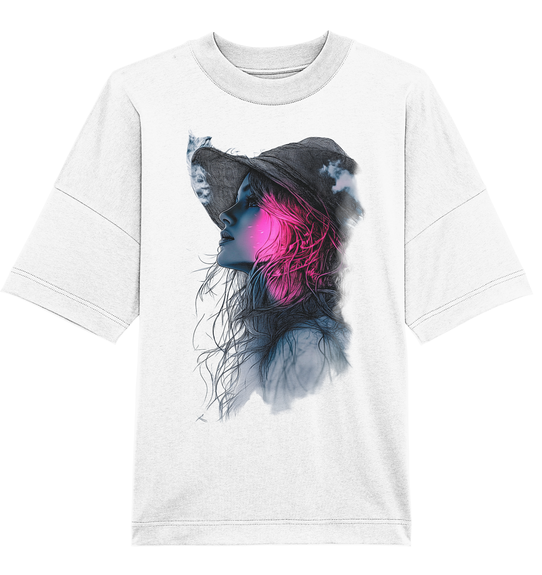 Frau (Vorderseiten Druck) - Organic Oversize Shirt