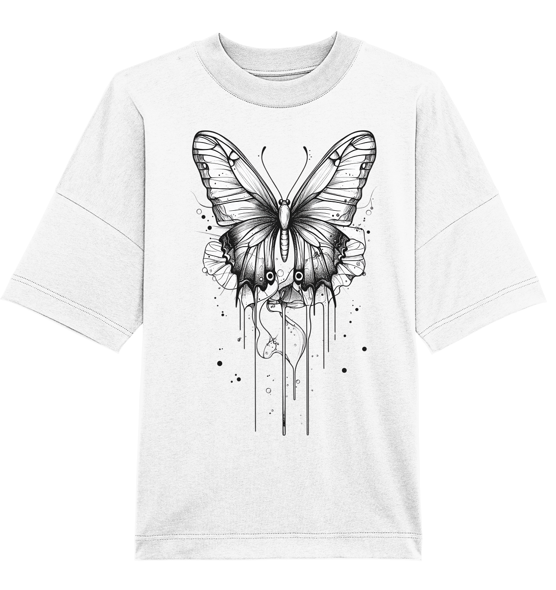 Schmetterlings Träume (nur Vorderseite Druck) - Organic Oversize Shirt