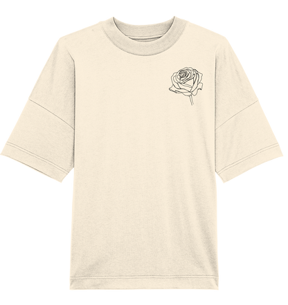 Lockeres T-shirt im Rosen Look vor-rückseite - Organic Oversize Shirt