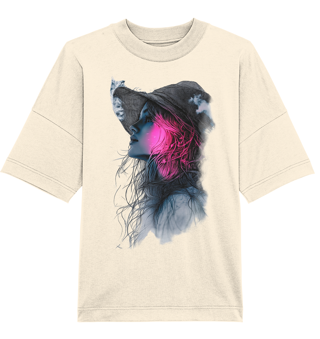 Frau (Vorderseiten Druck) - Organic Oversize Shirt