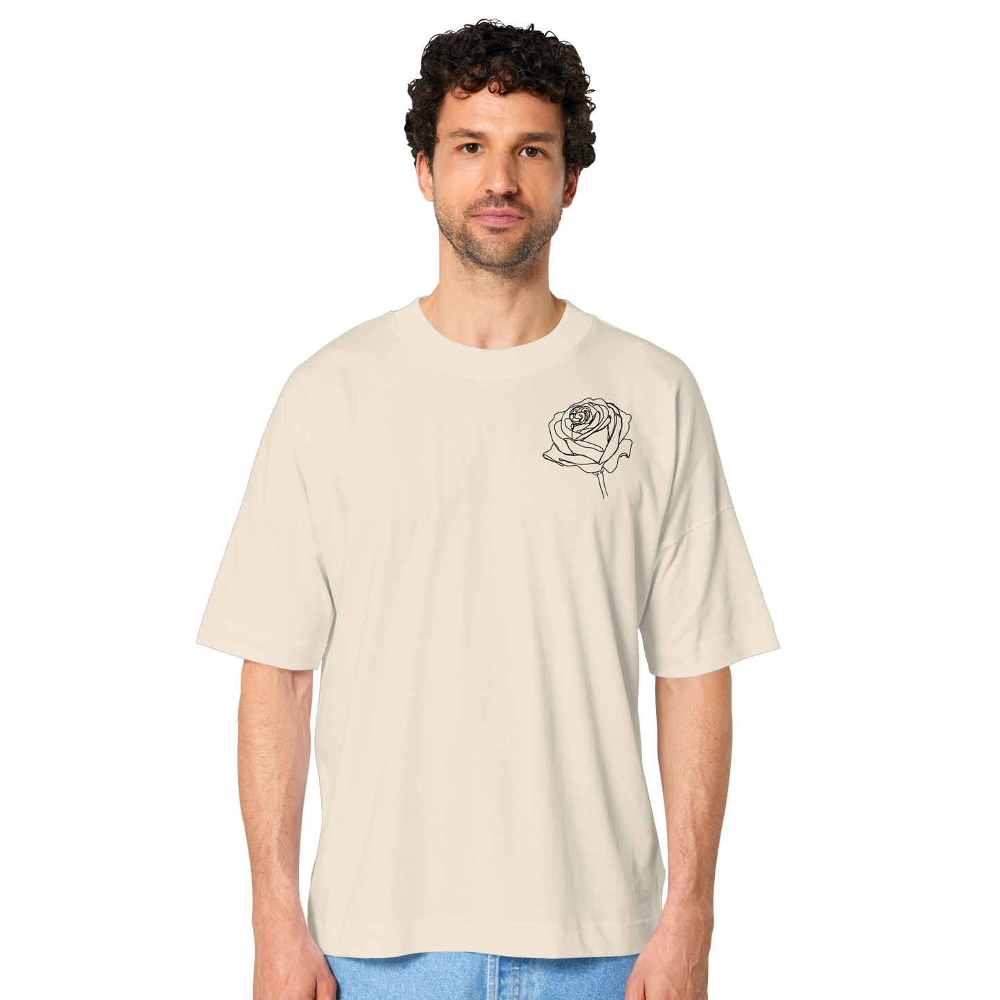 Lockeres T-shirt im Rosen Look vor-rückseite - Organic Oversize Shirt