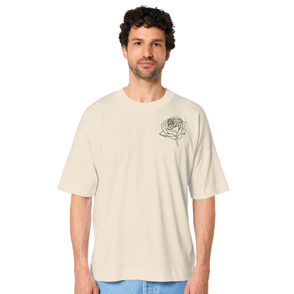 Lockeres T-shirt im Rosen Look vor-rückseite - Organic Oversize Shirt