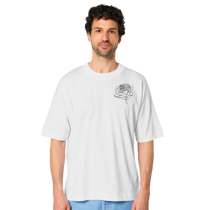 Lockeres T-shirt im Rosen Look vor-rückseite - Organic Oversize Shirt