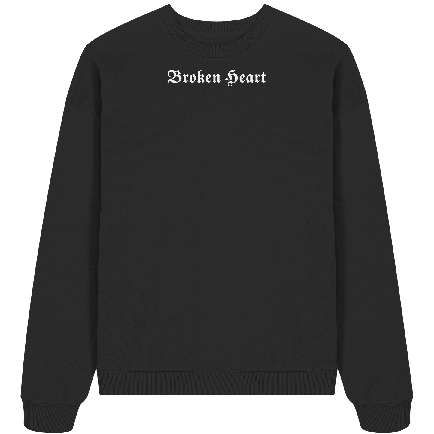 Broken Heart Black - Organic Oversize Sweatshirt
