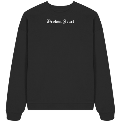 Broken Heart Black - Organic Oversize Sweatshirt