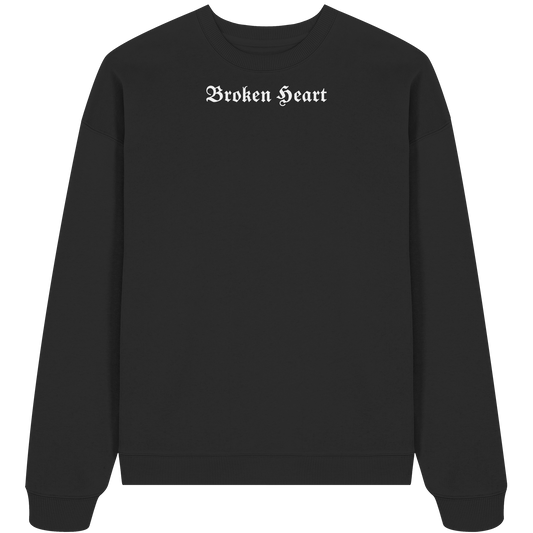 Broken Heart Black - Organic Oversize Sweatshirt
