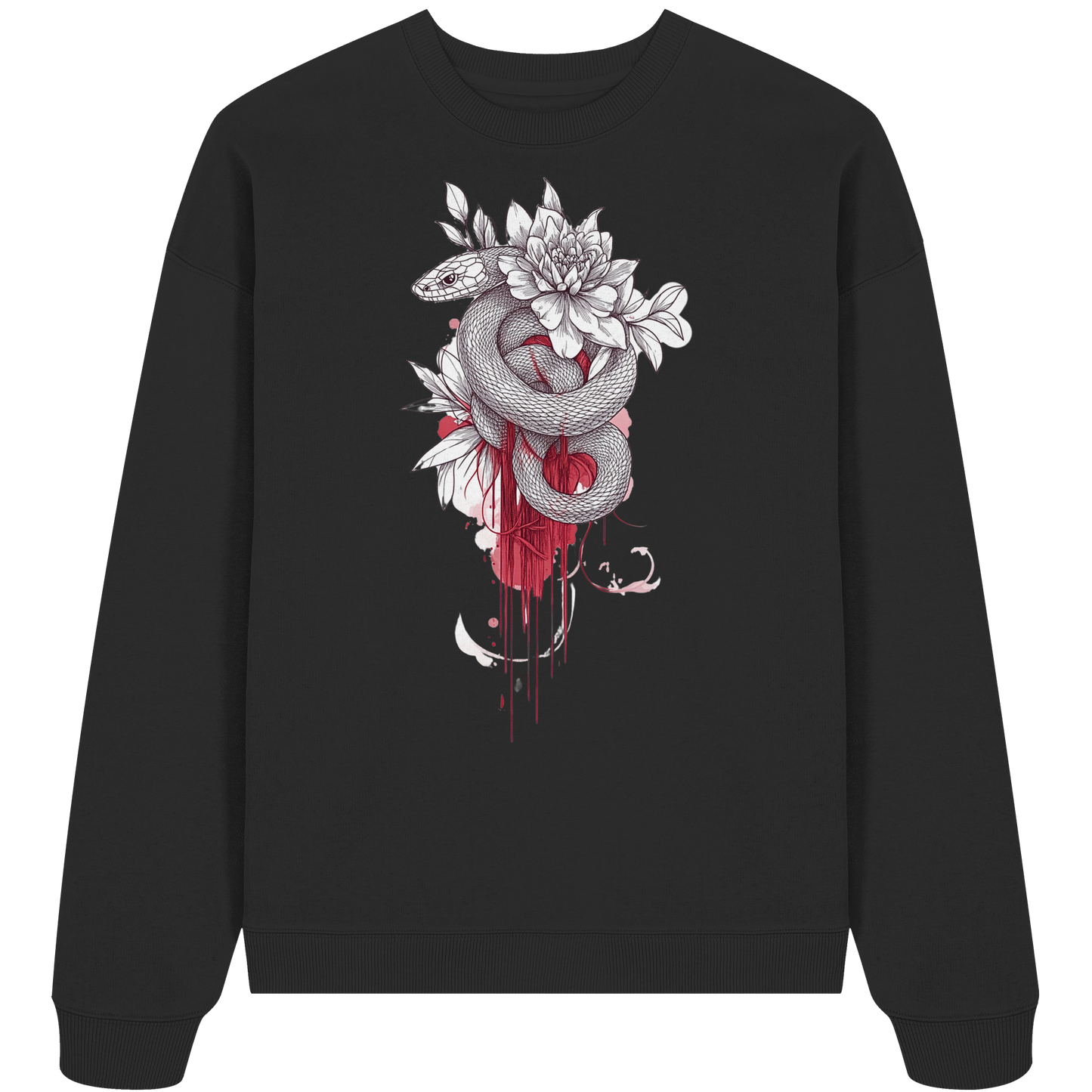 Schlange nur Vorderseiten Druck - Organic Oversize Sweatshirt