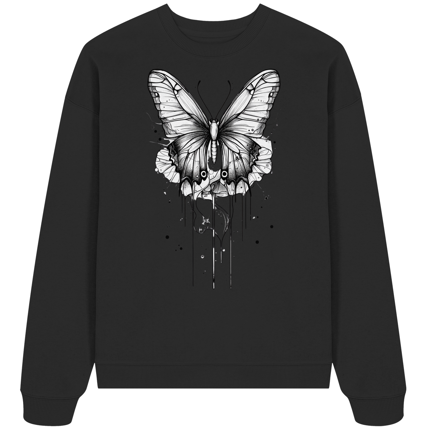Schmetterlings Träume (nur Vorderseite Druck) - Organic Oversize Sweatshirt
