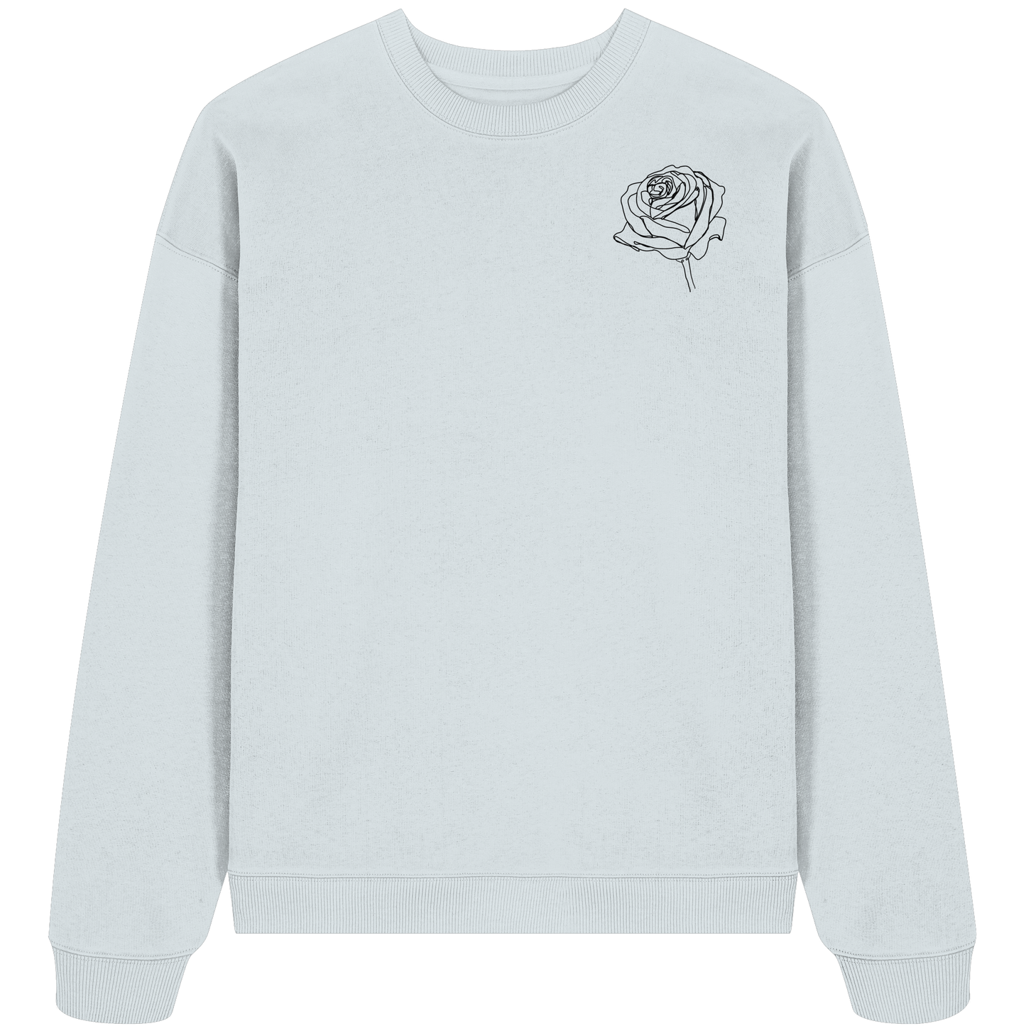 Rosen Motiv basic T-Shirt Design vor-Rückseite, verschiedene Farben - Organic Oversize Sweatshirt