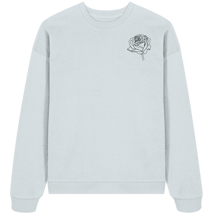 Rosen Motiv basic T-Shirt Design vor-Rückseite, verschiedene Farben - Organic Oversize Sweatshirt