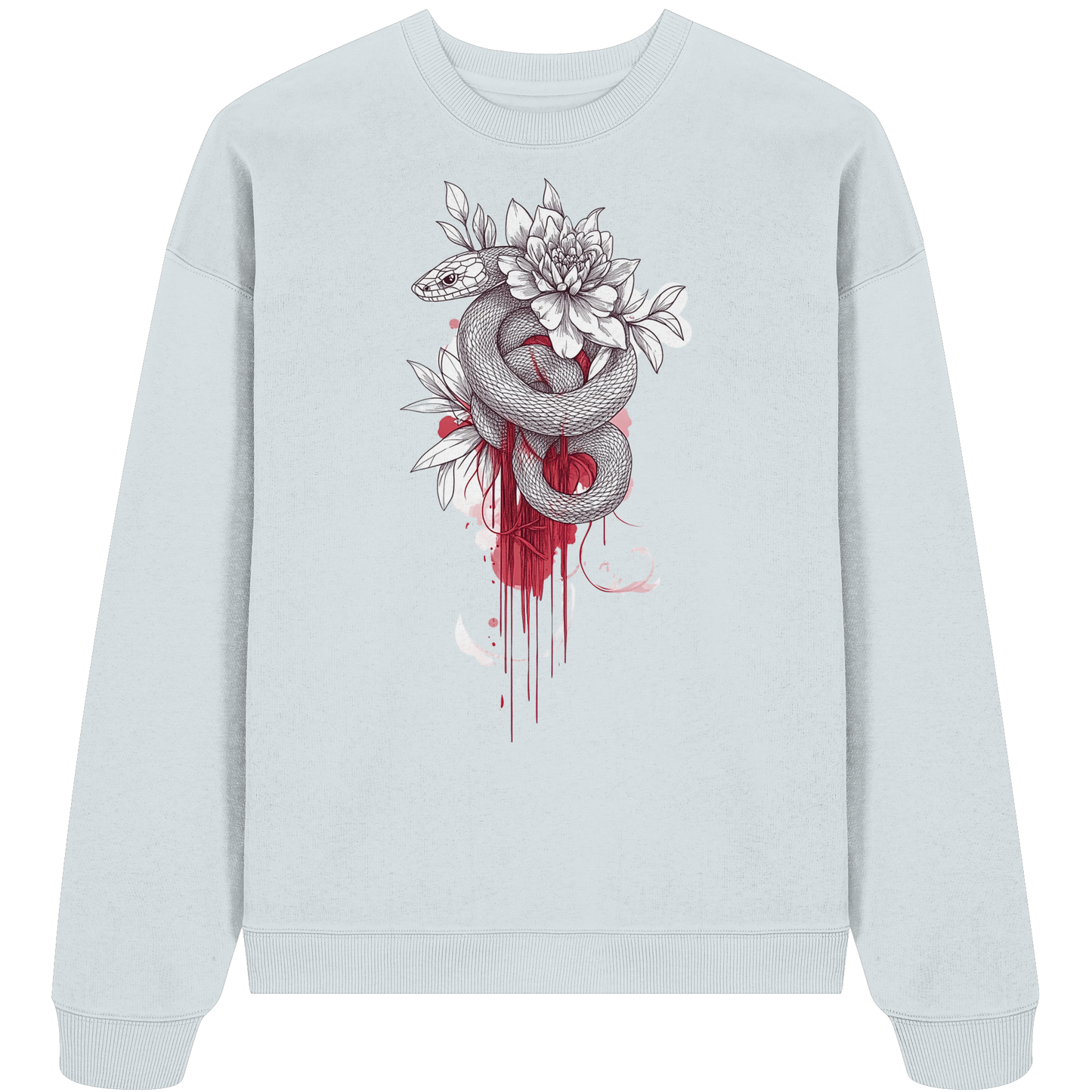 Schlange nur Vorderseiten Druck - Organic Oversize Sweatshirt