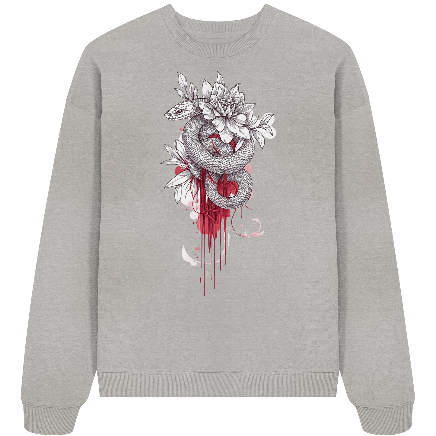 Schlange nur Vorderseiten Druck - Organic Oversize Sweatshirt
