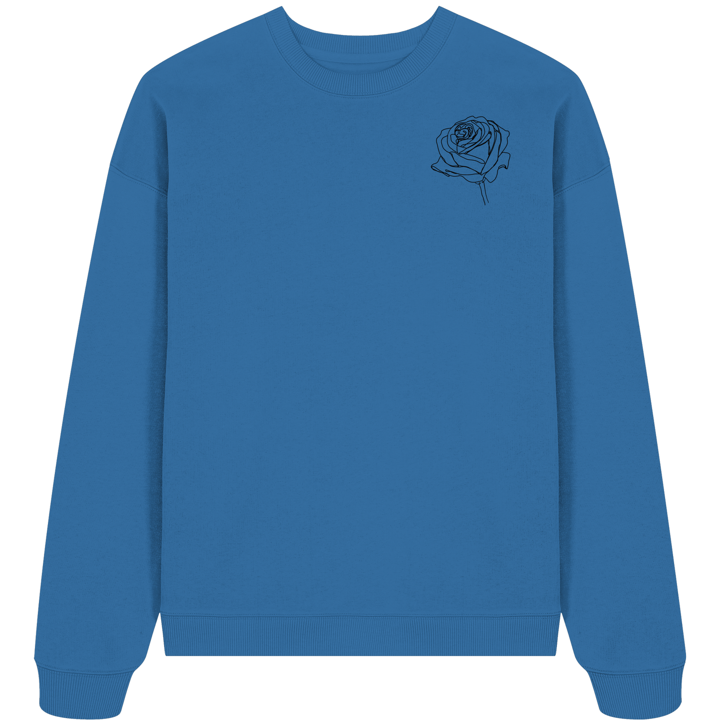 Rosen Motiv basic T-Shirt Design vor-Rückseite, verschiedene Farben - Organic Oversize Sweatshirt