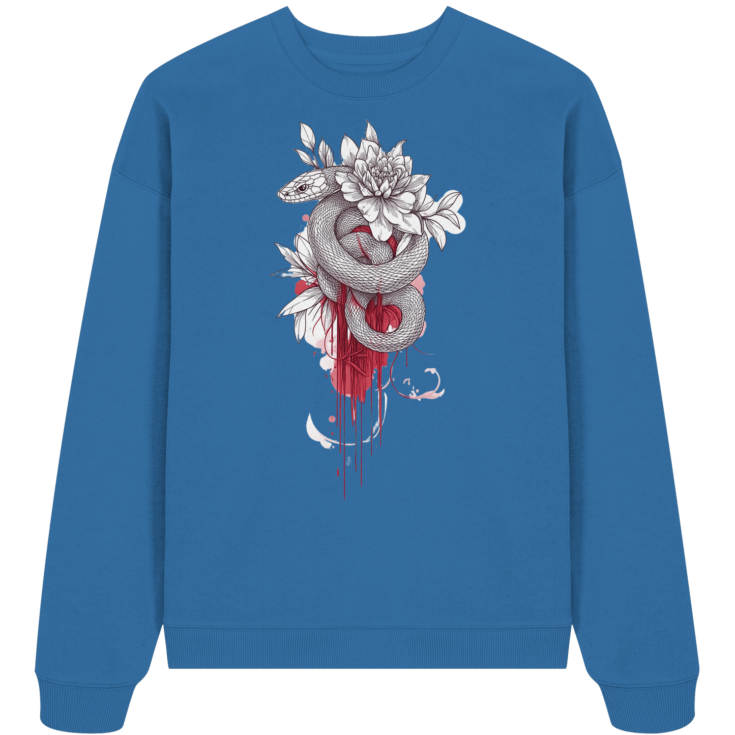 Schlange nur Vorderseiten Druck - Organic Oversize Sweatshirt