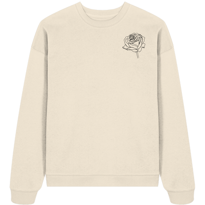 Rosen Motiv basic T-Shirt Design vor-Rückseite, verschiedene Farben - Organic Oversize Sweatshirt
