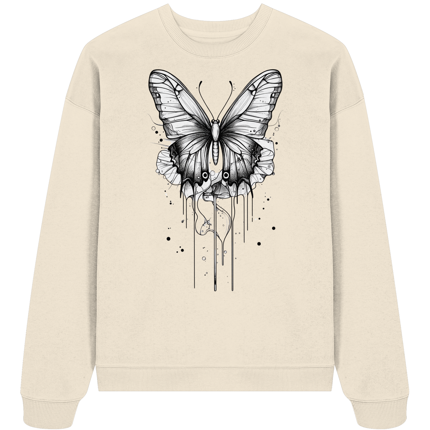 Schmetterlings Träume (nur Vorderseite Druck) - Organic Oversize Sweatshirt