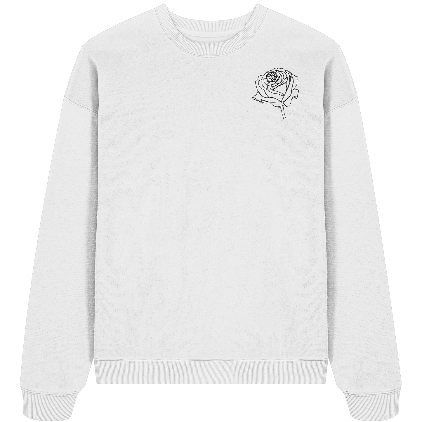 Rosen Motiv basic T-Shirt Design vor-Rückseite, verschiedene Farben - Organic Oversize Sweatshirt