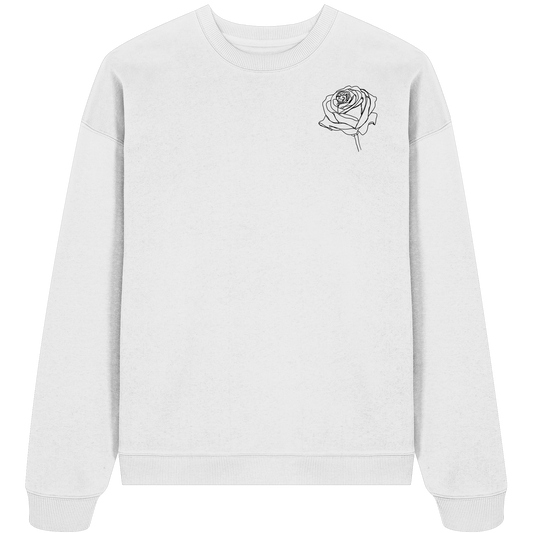 Rosen Motiv basic T-Shirt Design vor-Rückseite, verschiedene Farben - Organic Oversize Sweatshirt