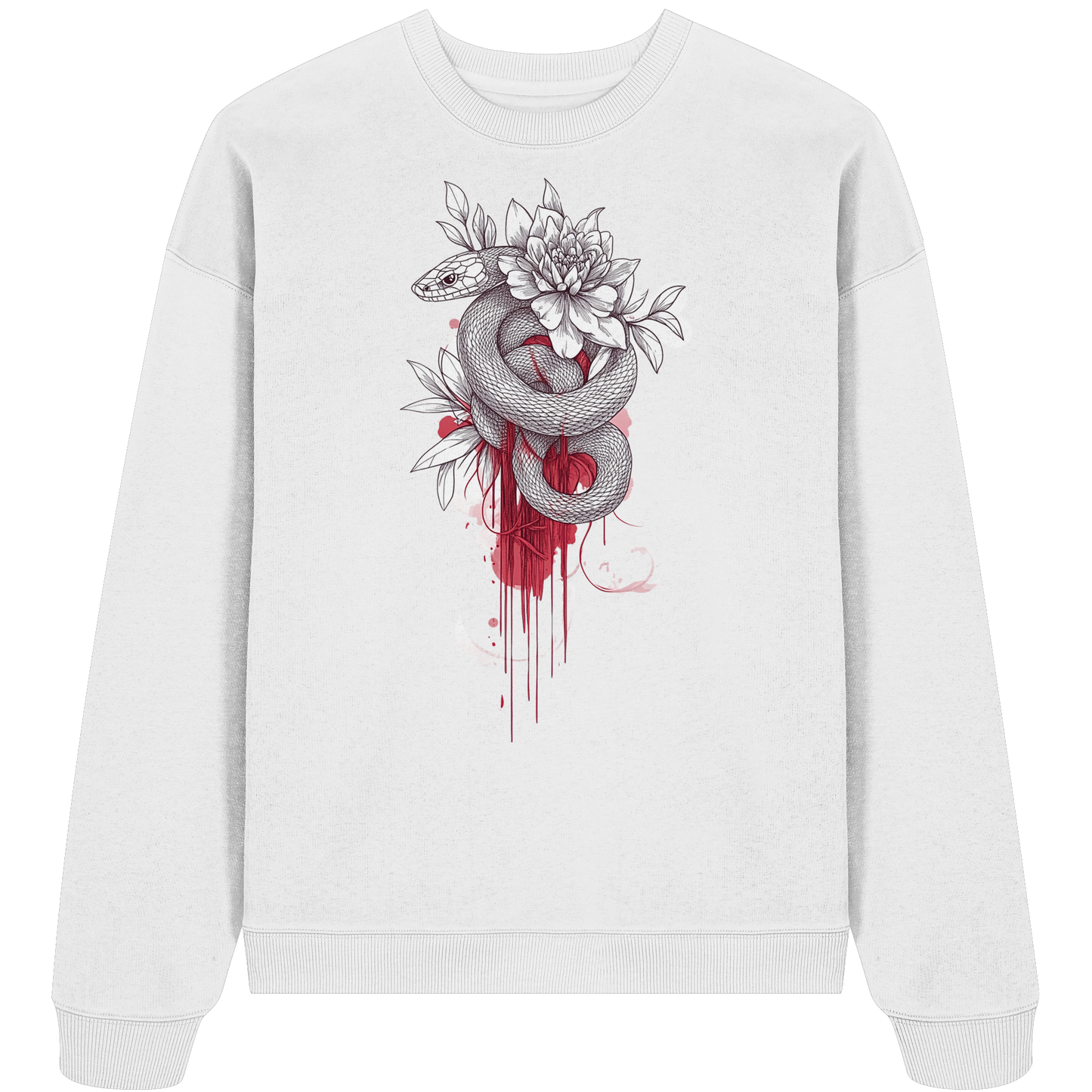Schlange nur Vorderseiten Druck - Organic Oversize Sweatshirt