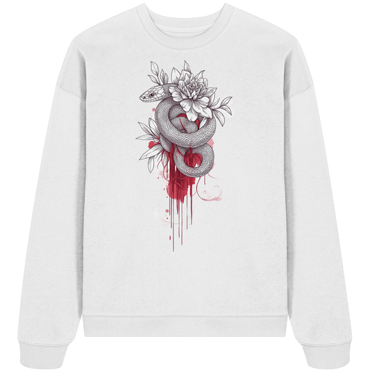 Schlange nur Vorderseiten Druck - Organic Oversize Sweatshirt
