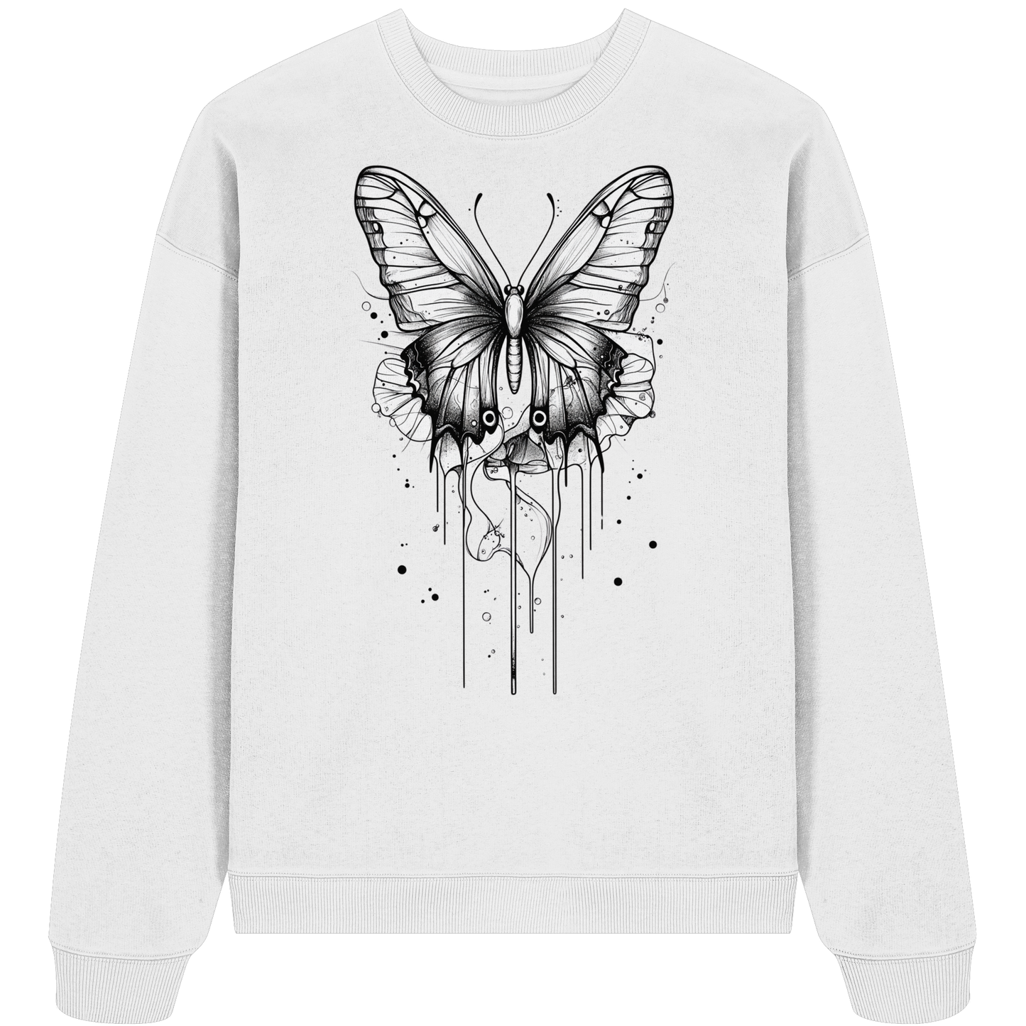 Schmetterlings Träume (nur Vorderseite Druck) - Organic Oversize Sweatshirt